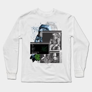 Cannabis weed space man Long Sleeve T-Shirt